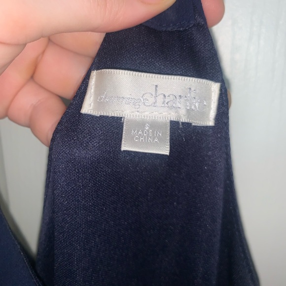 Charming Charlie Navy and White Floral Lace Long Maxi Dress - Picture 12 of 14